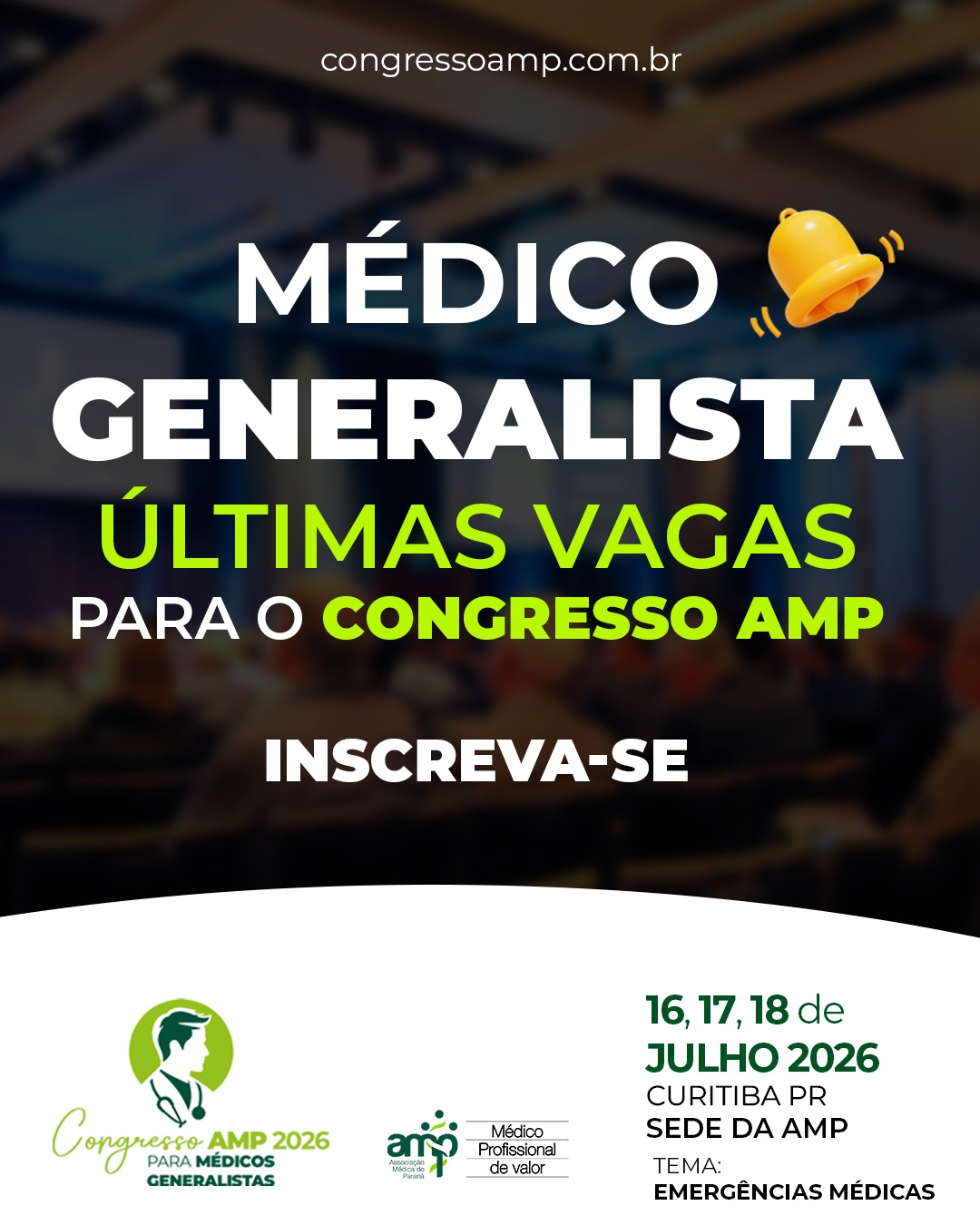 Contagem regressiva para o Congresso 2026 para Médicos Generalistas. Confira a programação e inscreva-se