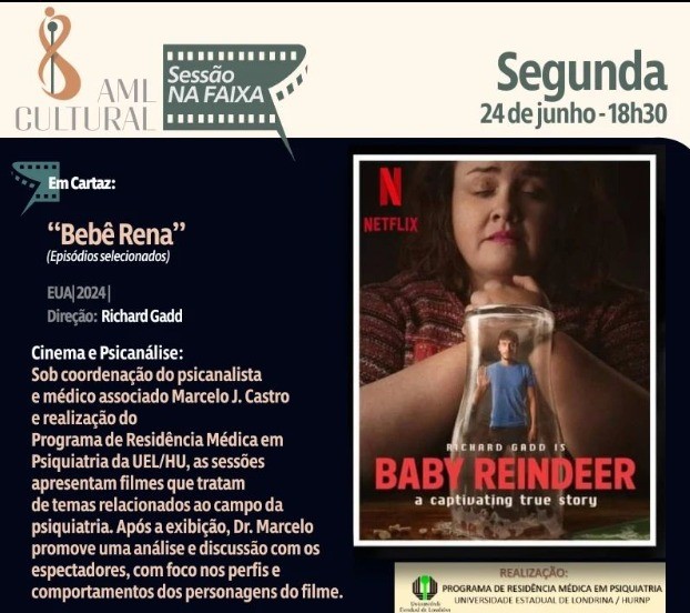 Cinema e Psicanálise debate a série ‘Bebê Rena’ na AML Cultural